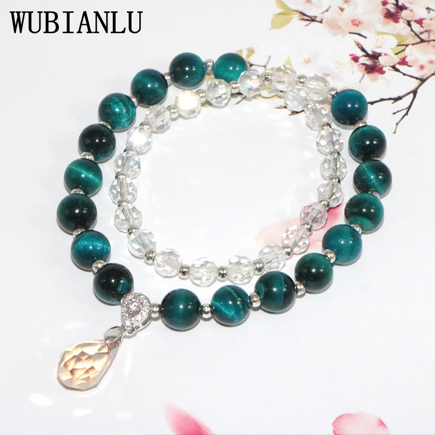 

WUBIANLU Fashion Women Jewelry Natural Stone Tiger Eye Bead Bracelet For Women In Charm Bracelets Jaspers Crystal Beads