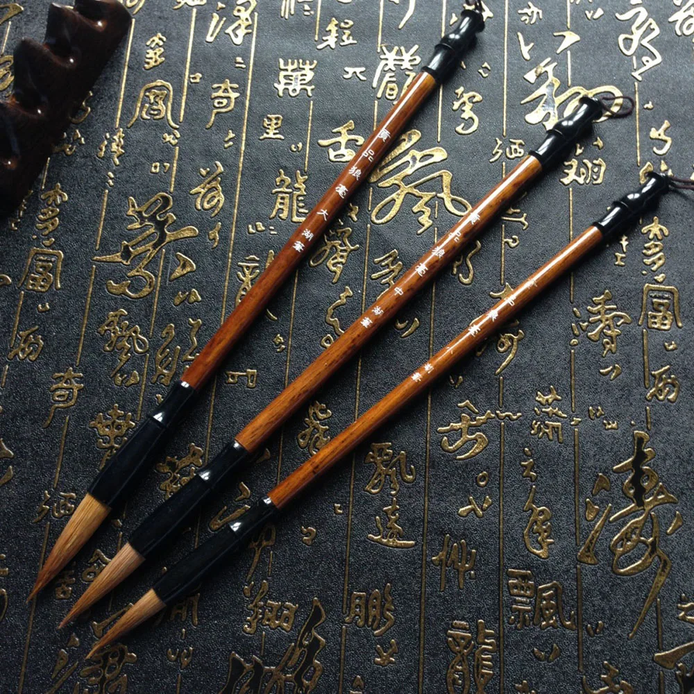 3 шт./компл. китайской каллиграфии кисти пера волос ласки рисующей щетки для