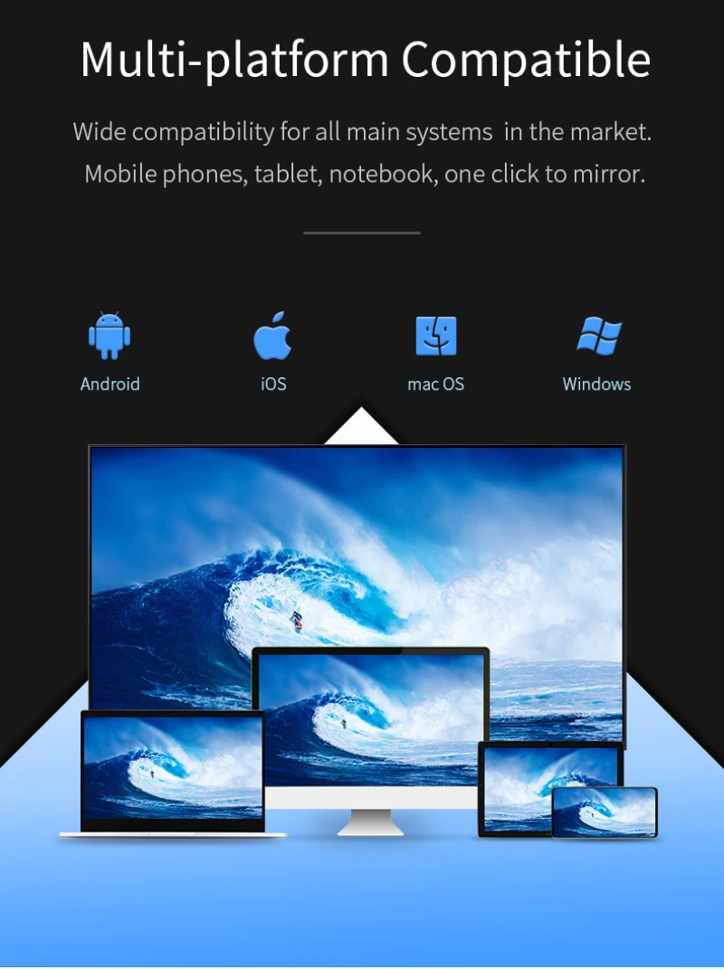Mirascreen K12 TV Stick: Wifi Display Receiver | Stream, Mirror & Share Screen | HDMI-compatible Dongle | Wireless Airplay & Miracast image 2