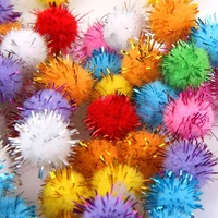 pack of 100 colorful tinsel pom pom balls for cat kitten funny kids play toys game