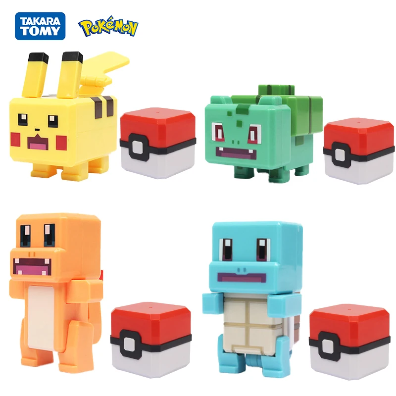 

4 styles Pokemon Ball Toys Set Monster Dolls Pikachu Charmander Squirtle Bulbasaur Action Figure Model Poke Ball Anime kids Gift