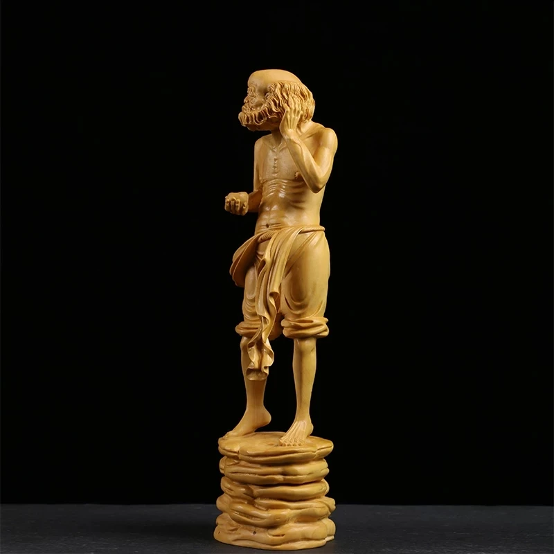 Статуэтка из цельной древесины 23 см Lohan скульптура Будды коллекция фэн-шуй