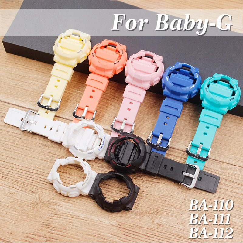 Ремешок резиновый для часов Casio Baby G BA 110/111/112/120 модифицированный Дамский ремешок +
