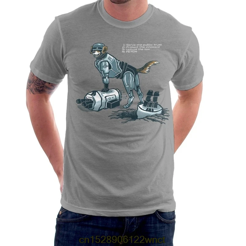 Новинка 2020 забавная Мужская футболка с принтом Робо-щенка собаки Робокопа camiseta