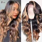 430 объемная волна Синтетические волосы на кружеве парик прозрачные кружевные парики Мёд блондинка Синтетические волосы на кружеве Парики выделить парик Цветной парики из натуральных волос для Для женщин