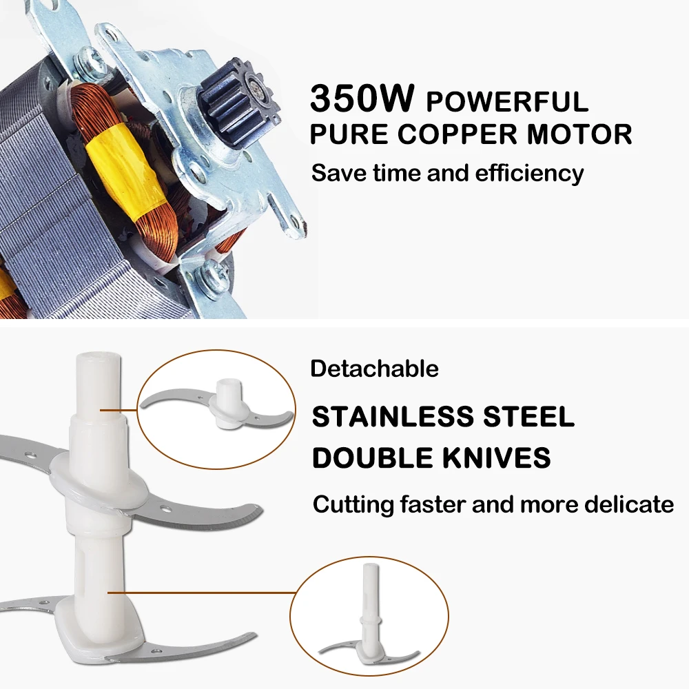 ITOP 350 Вт высокоскоростная электрическая мясорубка из нержавеющей стали чаша 2л