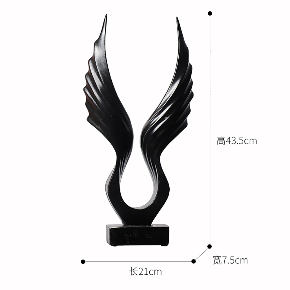 Европейский Стиль Крылья пластиковые художественные украшения черный и белый