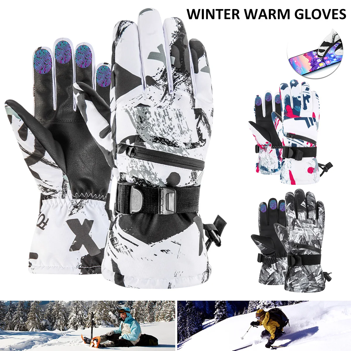 

Men Women Ski Gloves Ultralight Waterproof Winter Warm Gloves Snowboard Gloves Motorcycle Riding Snow Waterproof Thermal gloves