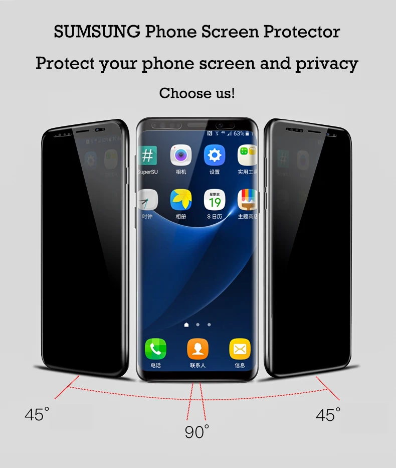 Антибликовое защитное закаленное стекло для samsung Note 8 9 10 Galaxy S7 S8 S9 S10 защита