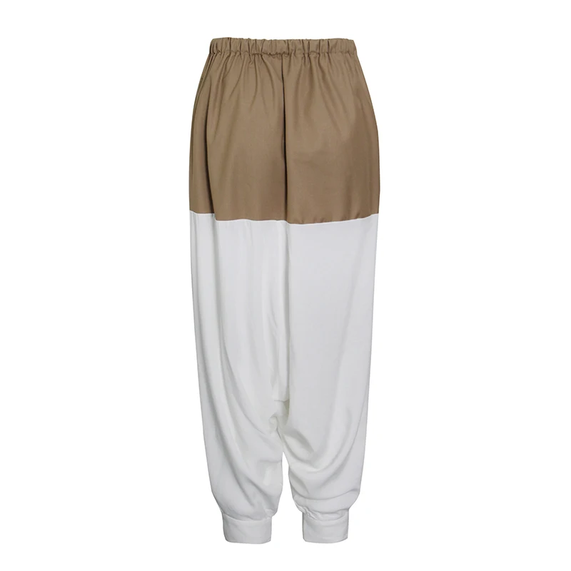 

SISPELL Patchwork Hit Color Sets For Female Lapel Collar Long Sleeve Coat With High Waist Pants Women's Casual Pants Fashion