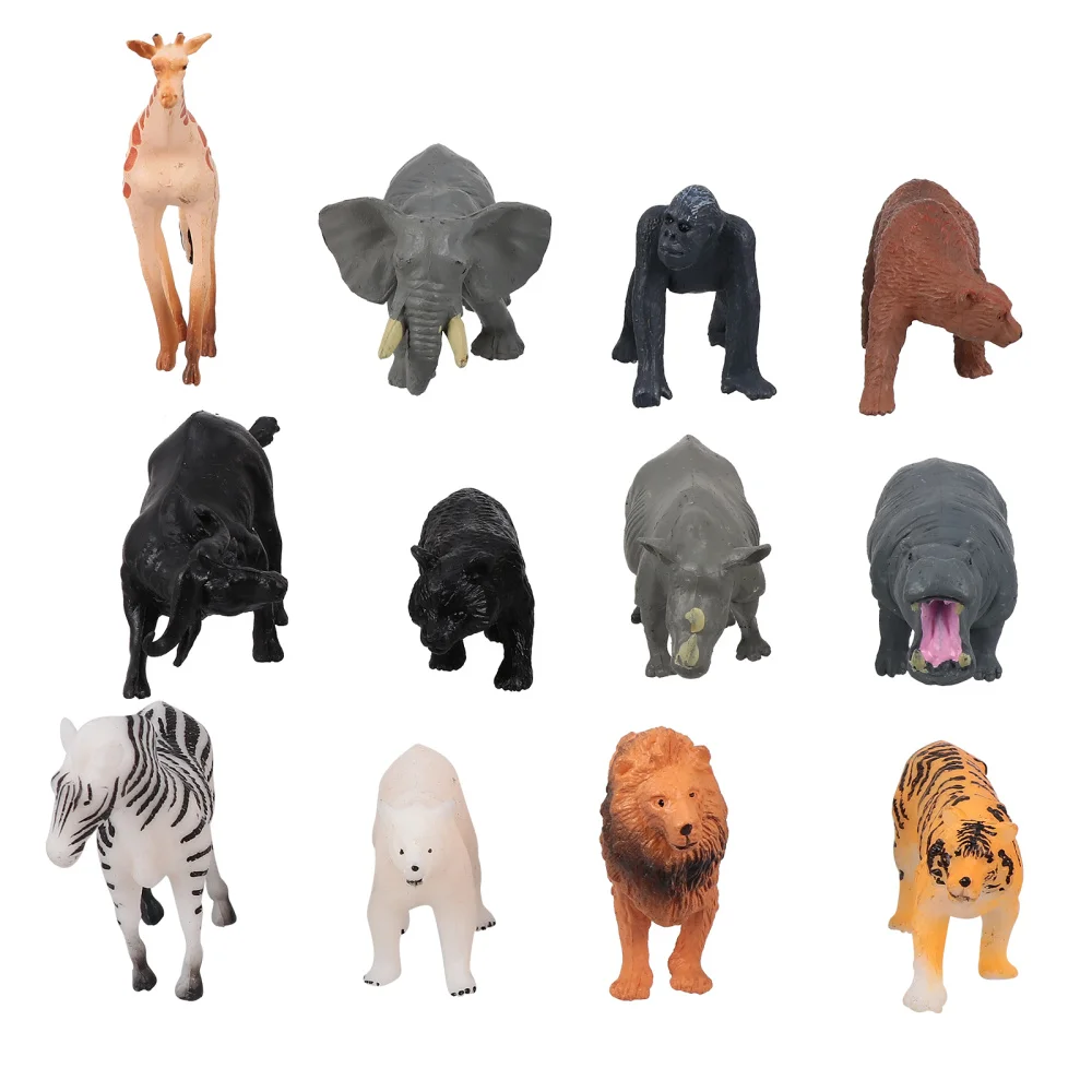 

12pcs Simulation Wild Animal Model Kid Wild Animal Child Cognitive Toys