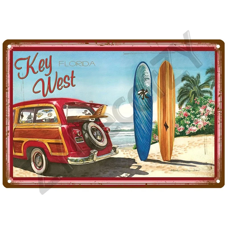 

Металлическая табличка "Beach Retro"