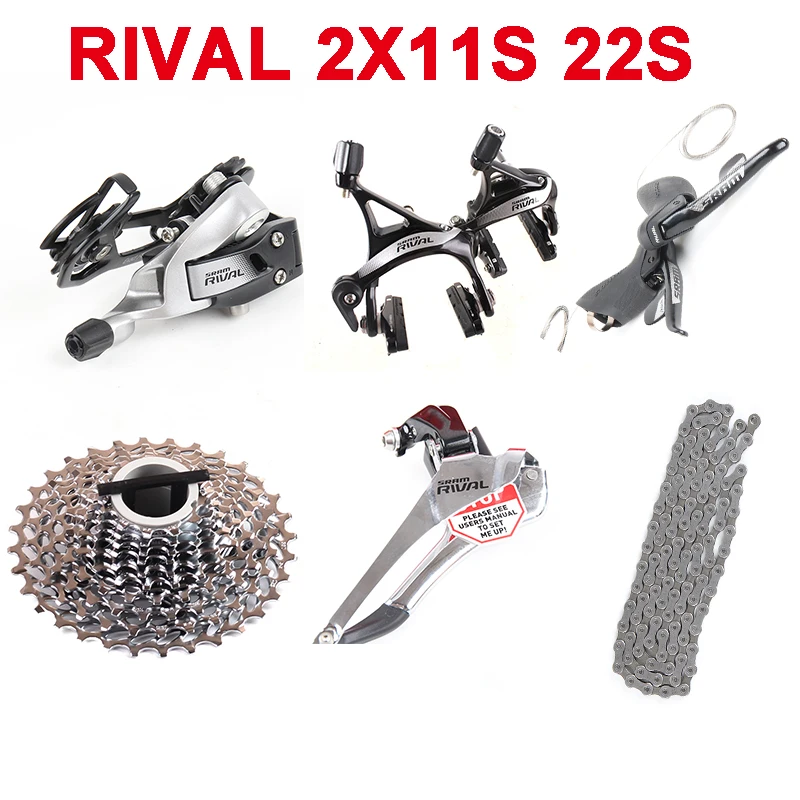 

SRAM RIVAL 2X11 22 Speed Road Bike Groupset Road Bicycle Derailleur Cassette Shiflter Lever Cassette 11-28T 11-32T No Crankset
