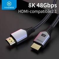 hagibis hdmi compatible 2 1 cable 8k60hz 4k120hz 48gbps high speed digital cables 144hz for hdtvs ps4 switch xbox projectors