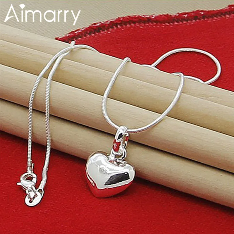

Aimarry 925 Sterling Silver Snake Chain Heart Drop Necklace For Women Fashion Jewelry Party Engagement Wedding Gifts