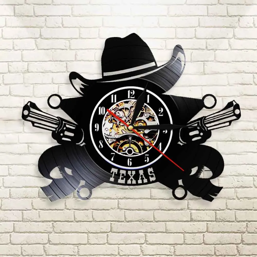 Техасские ковбойские настенные часы с изображением ковбойской шляпы символа