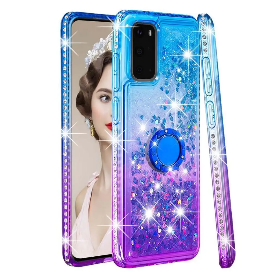 

Для Huawei Honor 10 Lite/Nova Lite 3/P Smart(2019) Модный кольцевой держатель кронштейн Блестящий Прозрачный Алмазный чехол для телефона задняя крышка