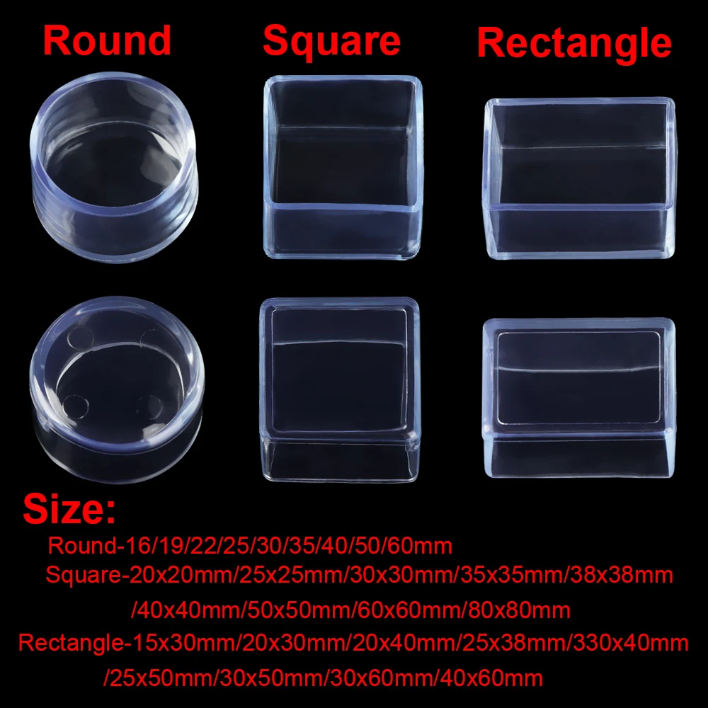 

40pcs Rubber Chair Leg Caps Mats Table Leg Cover Feet Pads Leg Protection Cover Furniture Wood Floor Protectors Bottom Cover Pad