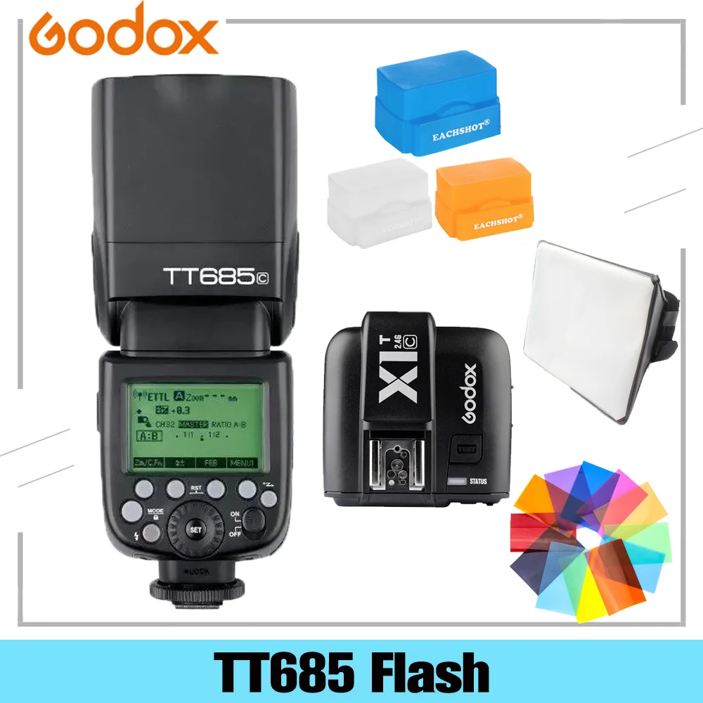 Вспышка Godox TT685 TT685C TT685N TT685S TT685F TT685O TTL HSS для камеры Canon Nikon Sony Fuji Olympus с