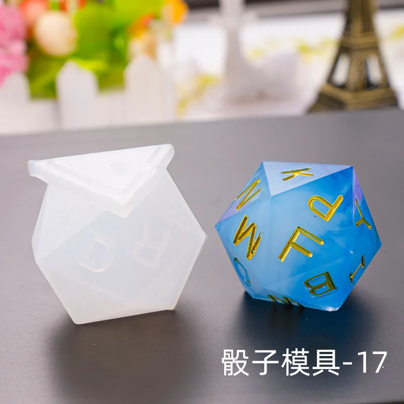 1 шт. DIY 3D игральные кости серии ювелирных изделий инструменты номер геймер Инструменты Силиконовые УФ смолы ювелирные изделия формы - Цвет: Type 17