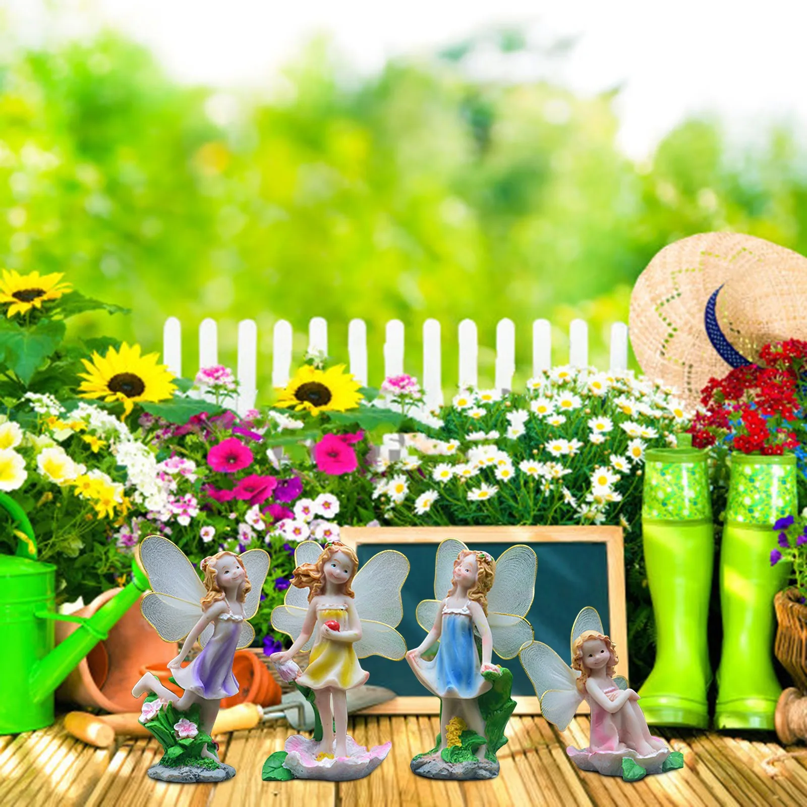 4 шт. Фея угол своими руками и вязанные крючком пейзаж цветок творческий изделия