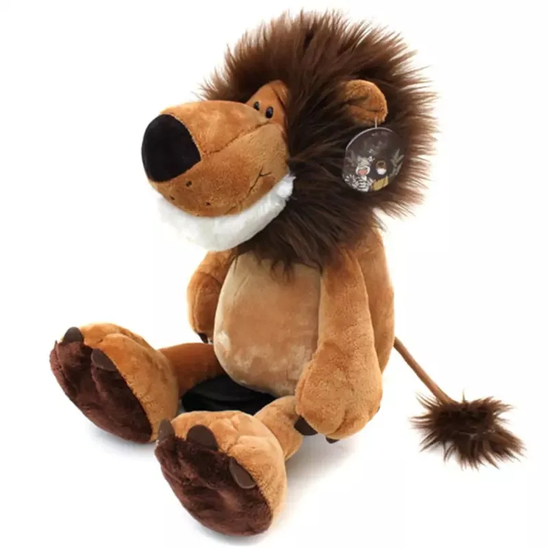 

25CM Zoo Lion Elephant Giraffe Monkey Stuffed Plush Doll Jungle Series Stuffed Animals Toys for Kids Baby Fluff Children Gifts