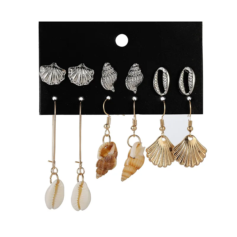 Новые модные висячие серьги-подвески из натуральной раковины для женщин