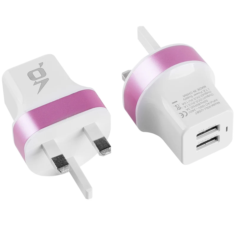 Сетевое зарядное устройство с 2 портами USB в английском стиле портативное