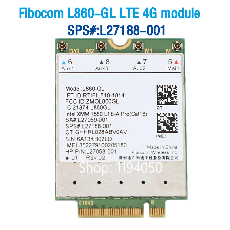 Fibocom L860-gl 4g Lte Módulo Sps L27188001 4g Cartão para hp Elitebook X360 830 840 850