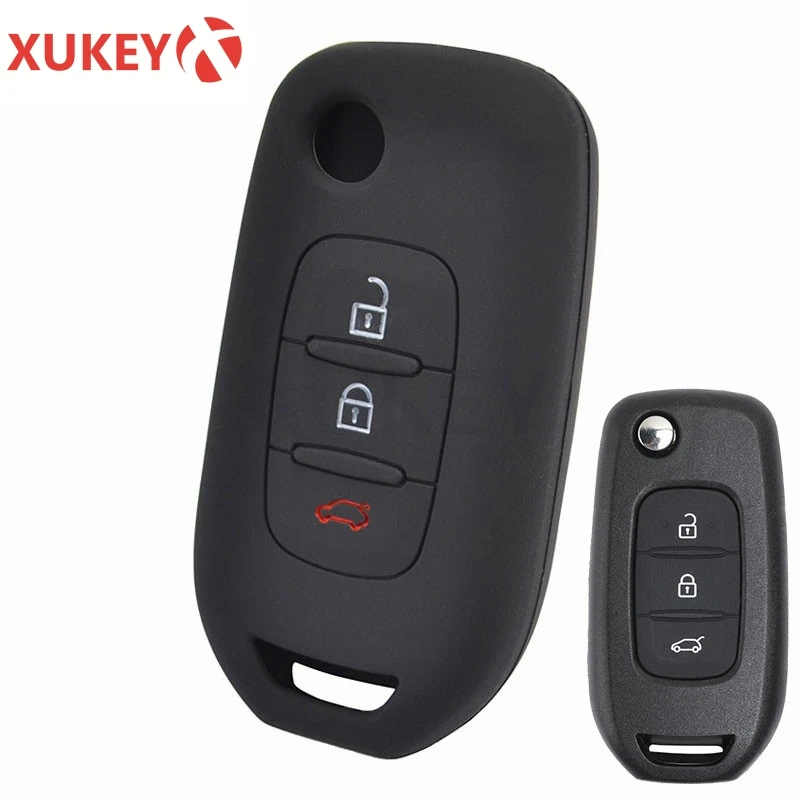 Фото Силиконовый чехол для ключей от машины для Renault Megane Koleos Kadjar Clio Captur kwid для Dacia logan, duster 2017 2018 2019 №5
