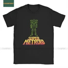 Мужская футболка Super Metroid шикарная 100% хлопковая футболка с коротким рукавом Футболка с принтом Samus Wars Aran Prime Ridley Zebes Game большого размера