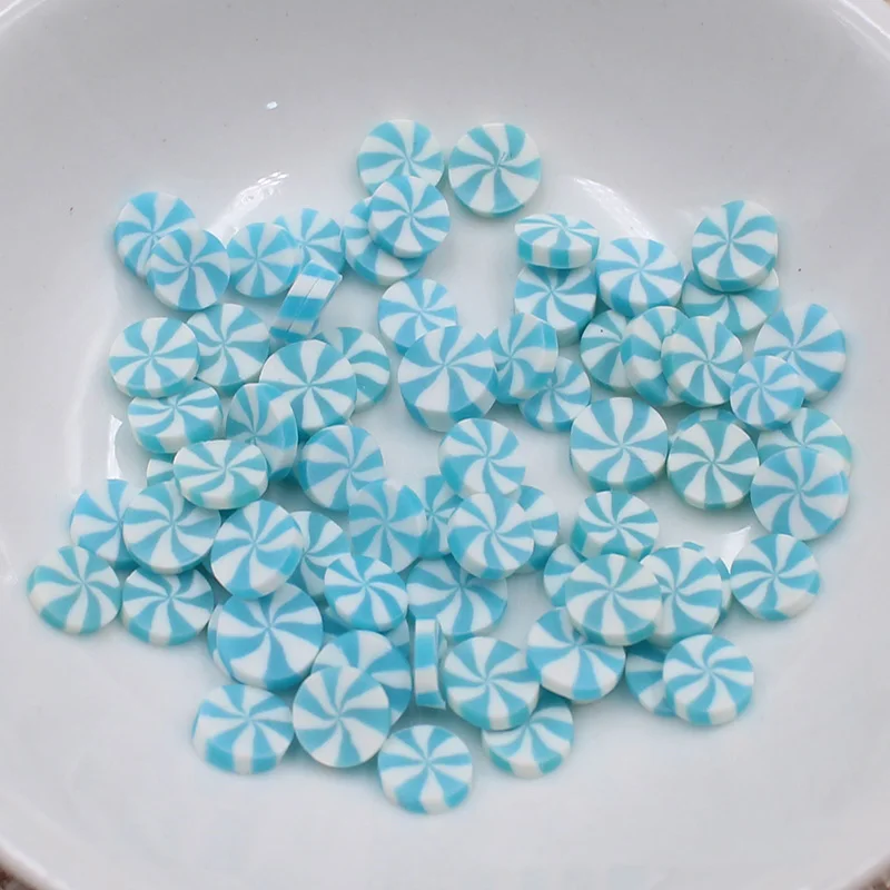 blue 100 г круглые конфеты поддельные украшения торта Fimo Полимерная глина брызги для рукоделия DIY клейкие аксессуары пластик Klei частицы грязи 5 мм - Цвет: blue