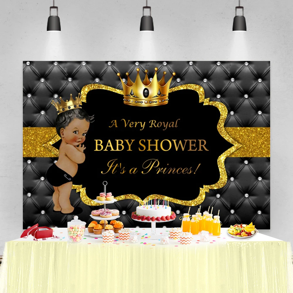 Фотофон Королевская корона вечеринка для будущей матери это принц черное