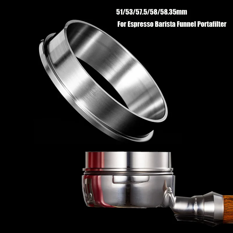 

Stainless Steel Intelligent Dosing Ring 51/53/57.5/58/58.35mm Brewing Bowl Coffee Powder For Espresso Barista Funnel Portafilter
