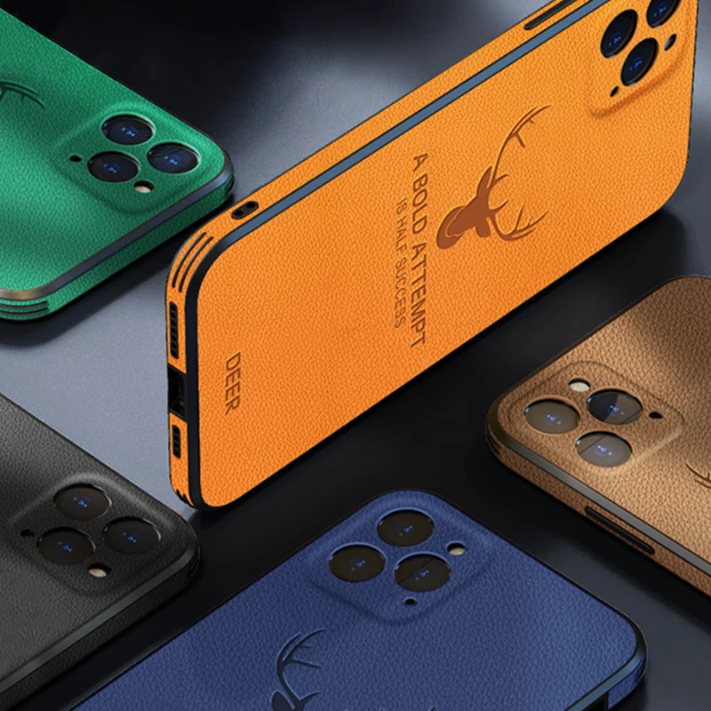 Чехол для iPhone 12 Pro Max 11 Mini X XS роскошный кожаный чехол с квадратной оправой и
