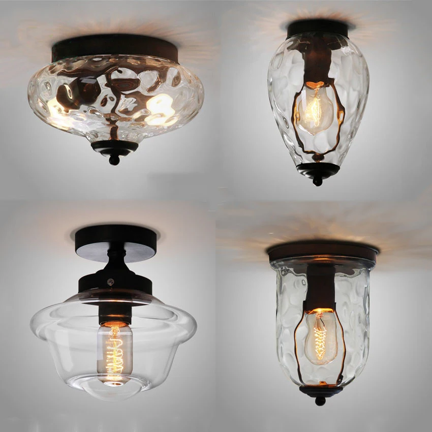 

Modern Creative Led Ceiling Lights European Retro Corridor restaurant lustres Ceiling Lamps Crystal pineapple Glass Plafonnier