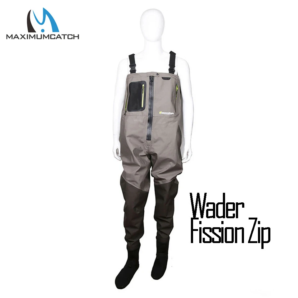 Wader Fission Zip Maximumcatch Открытый чулок ножной светильник вес дышащий Fly Рыбалка Wader водонепроницаемый болотные брюки Рыбалка Wader куртка - Цвет: Wader Fission Zip