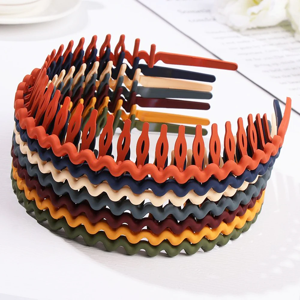 

Модный простой головной убор однотонная резиновая расческа для волос нескользящие повязки на голову ободок для волос с зубцами аксессуары ...