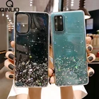 Чехол-накладка для Samsung Galaxy S20 Ultra, S8, S9, S10 Plus, Note 10, 9, 8, A51, A71, A50, A70, A40, A21s, A01, силиконовый, с блестками