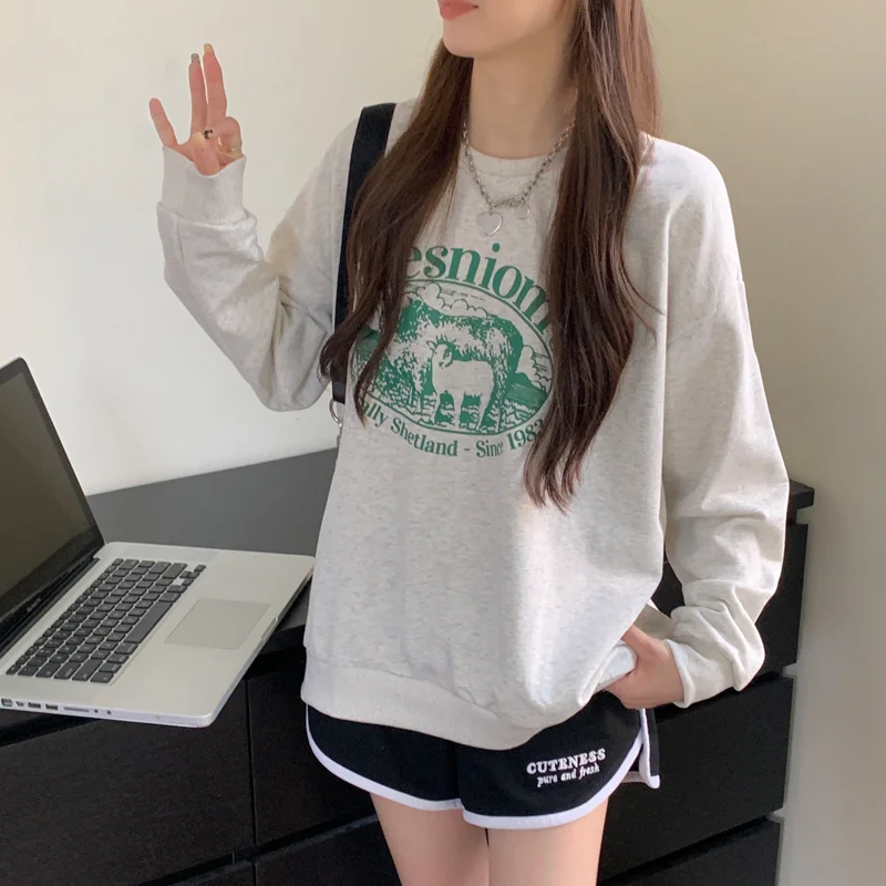 

Женские свитшоты весна-осень тонкий свободный свитер для женщин