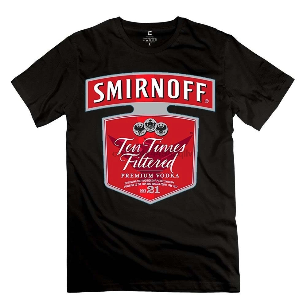 Однотонная модная мужская футболка с коротким рукавом и изображением водка