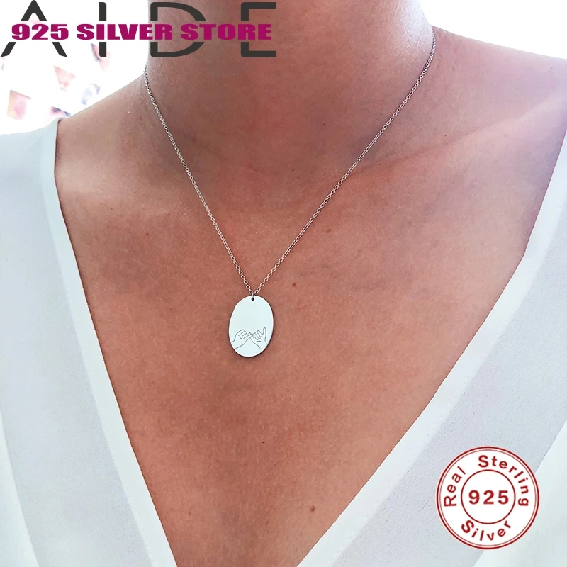 

Aide 925 sterling silver hook pattern ladies necklace Female Party Ornaments Female Crystal Neck Zircon Women Jewelry Gifts