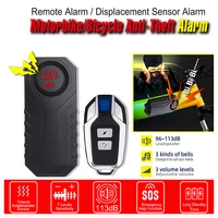 bike burglar alarm wireless anti theft remote control motorcycle vibration sensor waterproof 113db loud bicycle security system