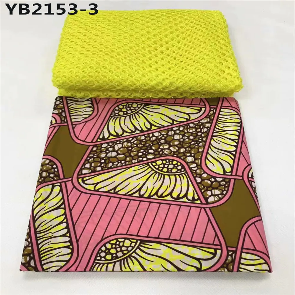 Лидер продаж в нигерийском стиле желтый кружевной гипюр с принтом африканском