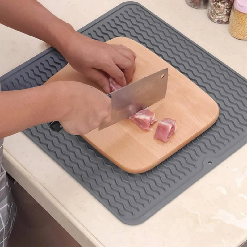 Силиконовый коврик для сушки посуды Толщина термостойкая подставка поддон