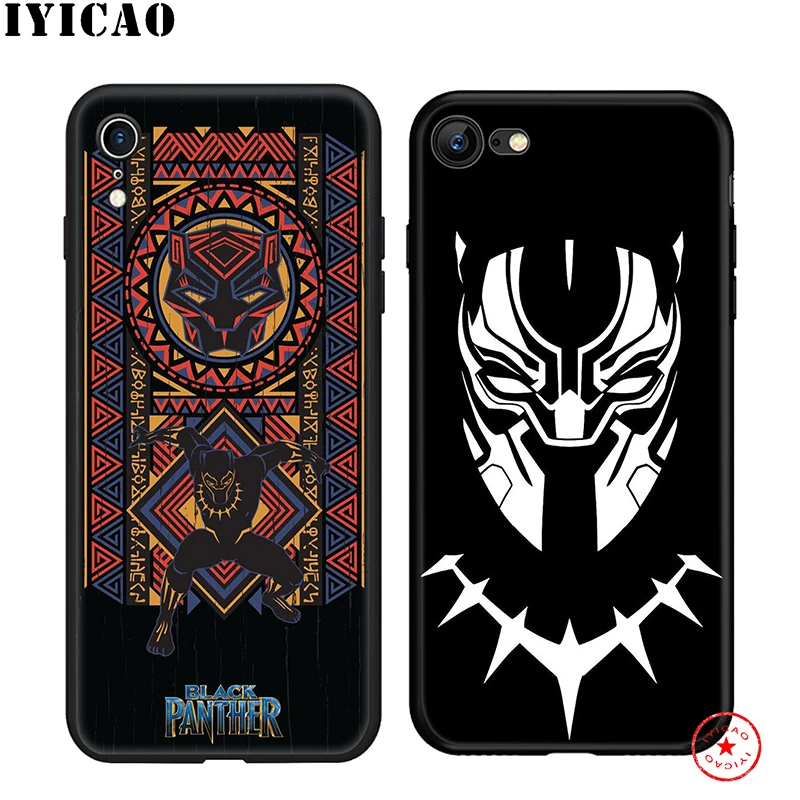 IYICAO Черная пантера Marvel мягкий чехол для телефона iPhone 11 Pro XR X XS Max 6 6S 7 8 Plus 5 5S SE