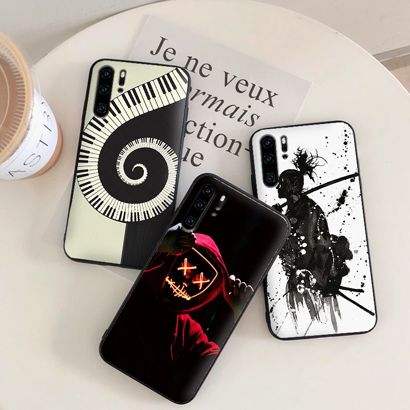 Черно белые художественные картины черные силиконовые чехлы для huawei Y6 Y7 Y9 Prime 2018