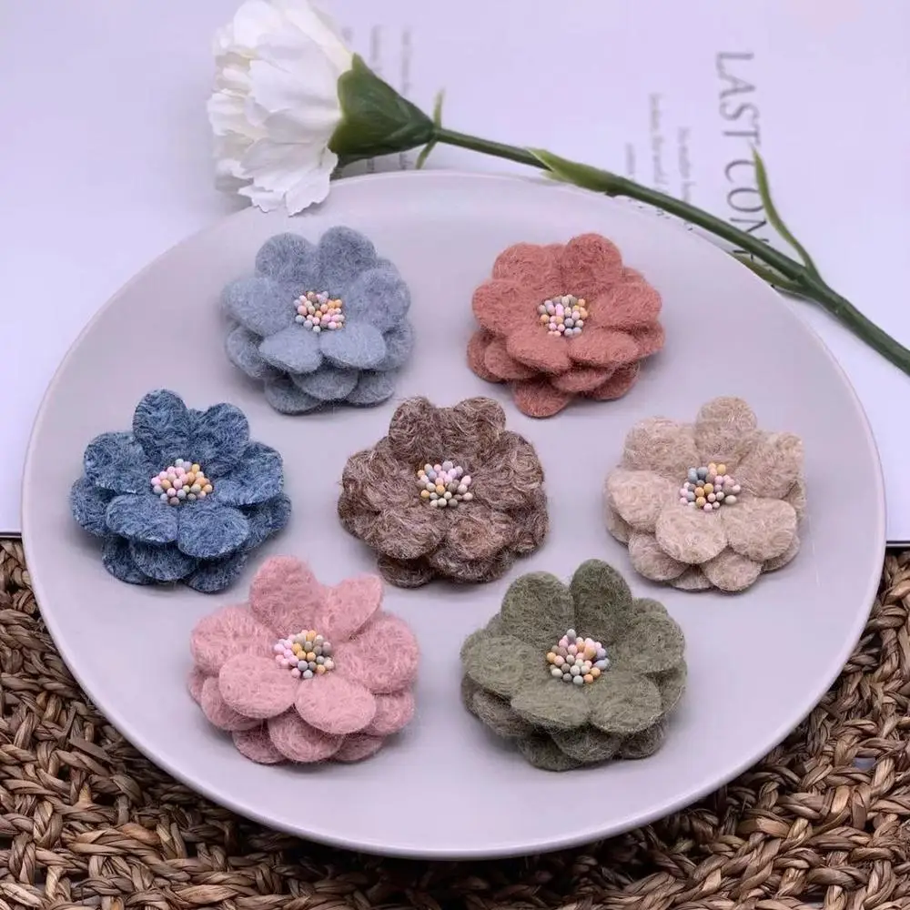 10 шт. Ткань Цветок Наклейка патч шпилька брошь DIY швейная одежда головной убор