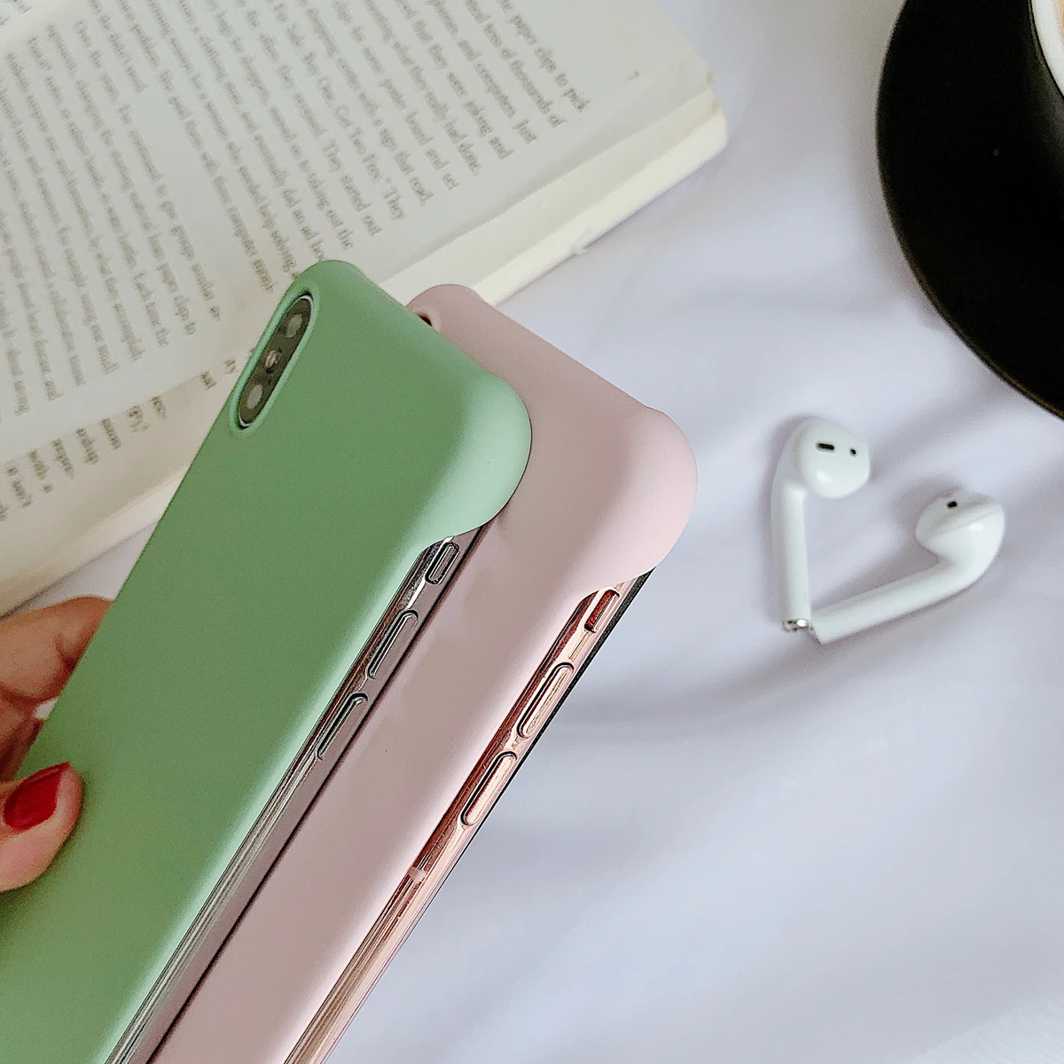 Frameless New Fashion Business Plain Case For iphone 6 6S 7 8 Plus X XR XS Max Lovely Cover Ip 6plus 7plus 8plus XsMax Hard | Мобильные