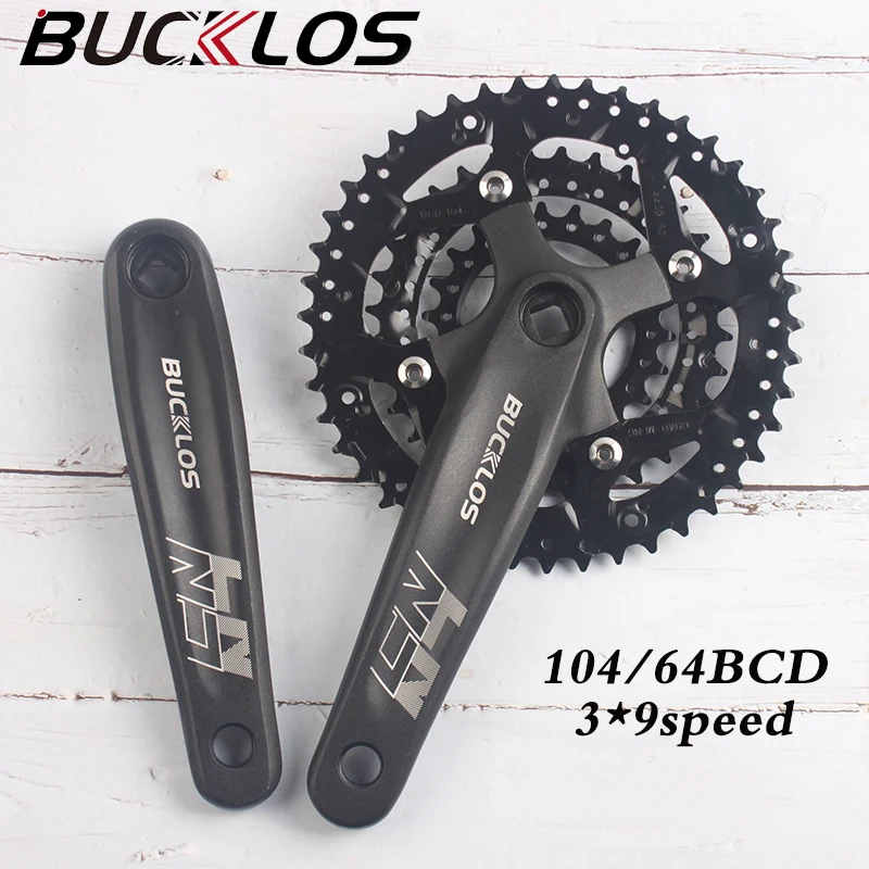 Коленчатая звезда велосипеда BUCKLOS MTB 104/64BCD 22T 32T 44T коленчатая из алюминиевого